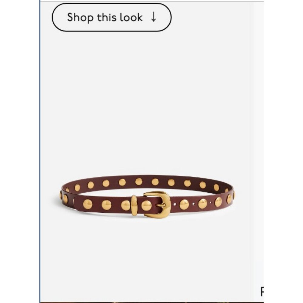 Madewell Brown Belt with Gold Accents